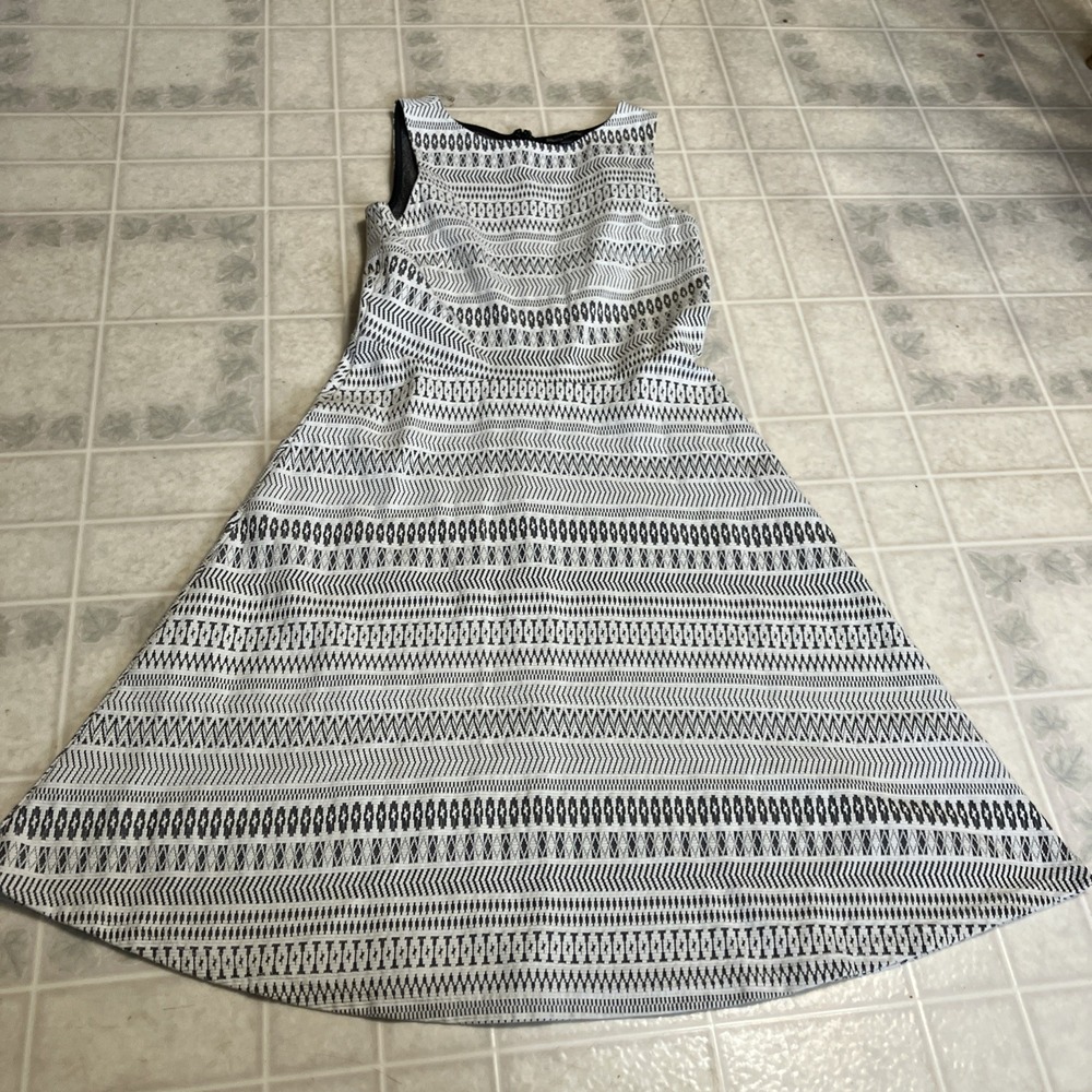 Banana Republic Blue Geometric Tribal Print Fit N Flare Sundress sz 6 Coastal